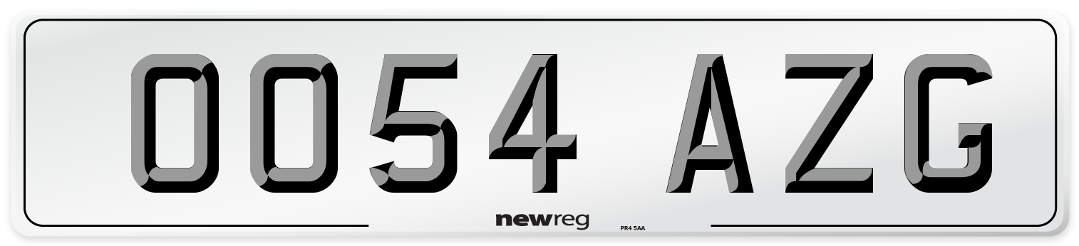 OO54 AZG Number Plate from New Reg